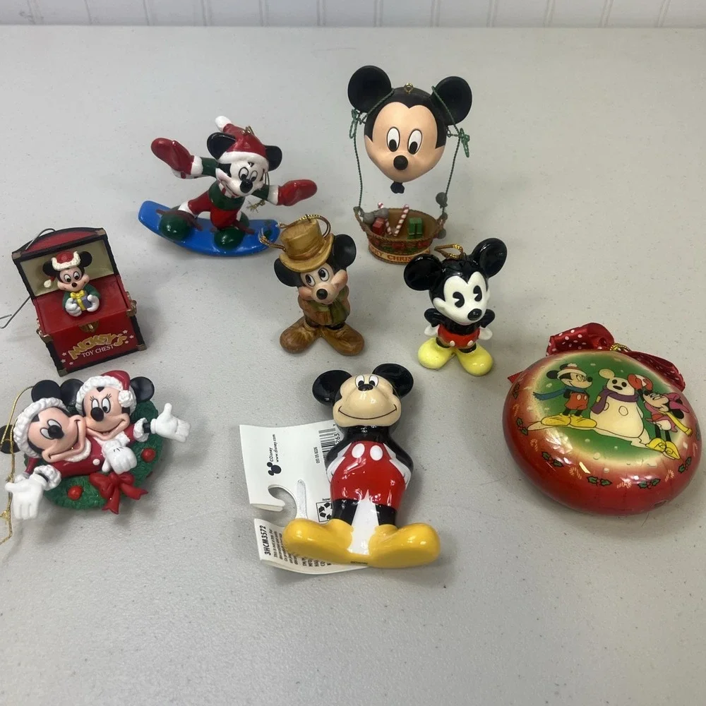 Disney‎ Mickey Mouse Christmas ornament Lot of 8